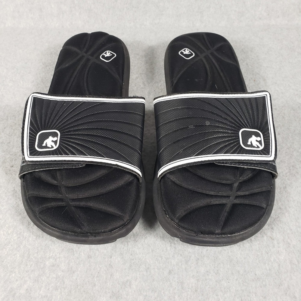 AND1 Mens Slides 13 Black White Swirl Gorpcore Athletic Comfort‎ Sandals Casual